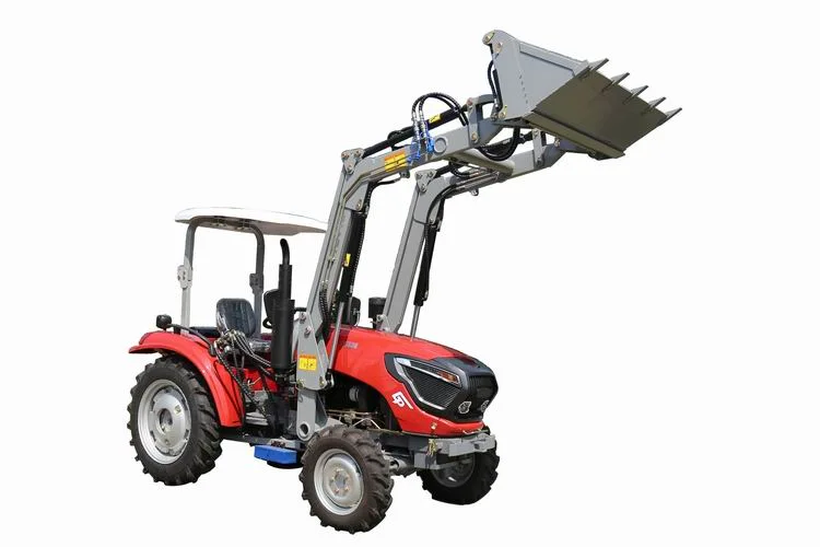 Chinese Lawn Mower Cheap Price 4X4 Mini Small Compact Agricultural Garden Farm Tractor with Front End Loader and Rear Backhoe Digger Auger for Sale From China